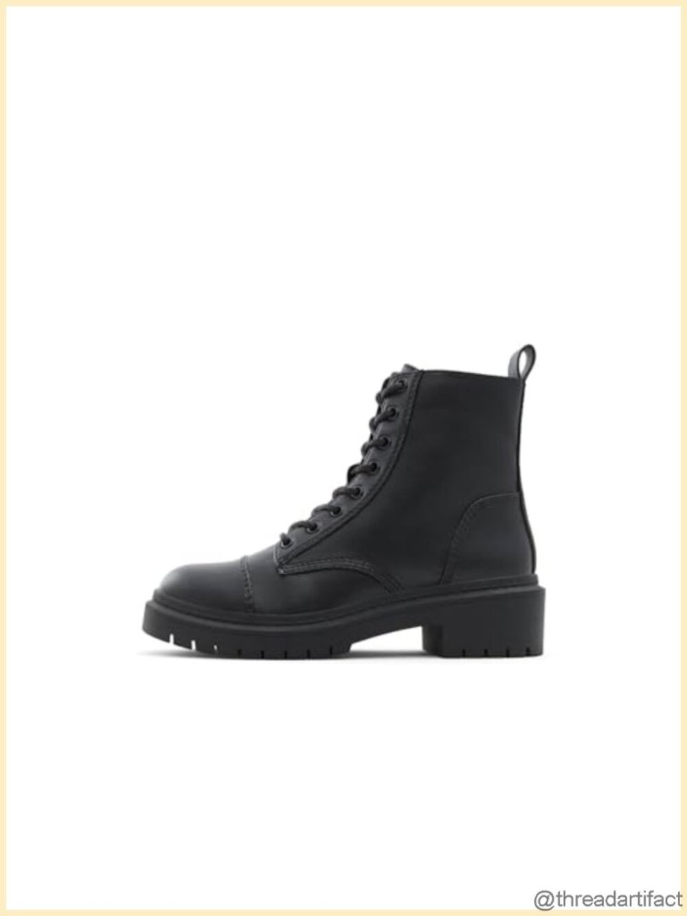 Goer Ankle Bootie Faux Leather Combat Boot Water Resistant